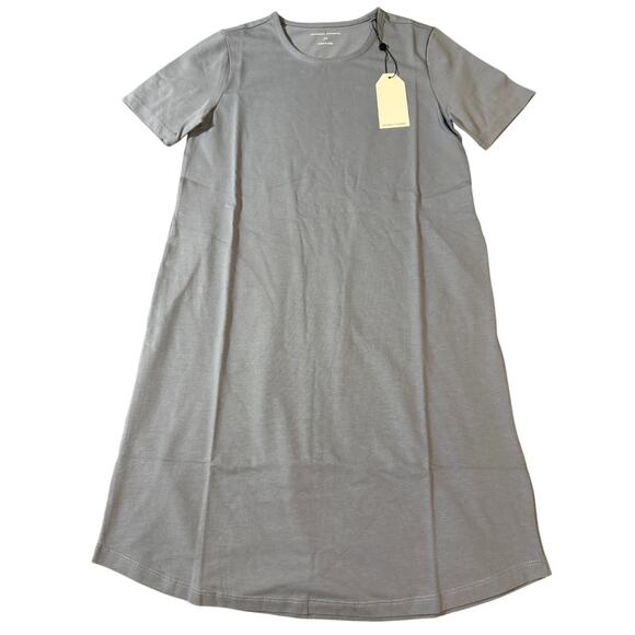 NWT Universal Standard Size 4XS (00-0) Crew Neck Shirt‎ Dress Dusty Blue Cotton - Picture 1 of 8